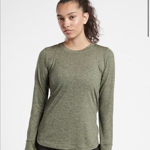 Athleta Uptempo Top in Peat/Shadow Olive!